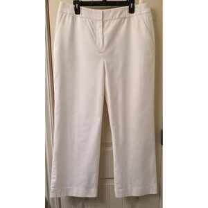 Liz Claiborne White Crop Ankle Pants Womens 14 Stretch Casual Summer Chino